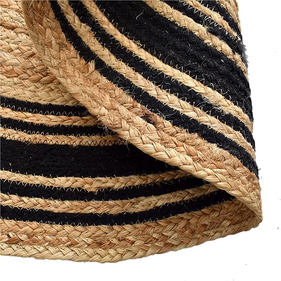 Handmade Rustic Jute Braided Round Rug - Leechoo